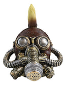 Ebros Steampunk Mohawk Punk Marauder Skull Wearing Strapped Gas Mask Figurine