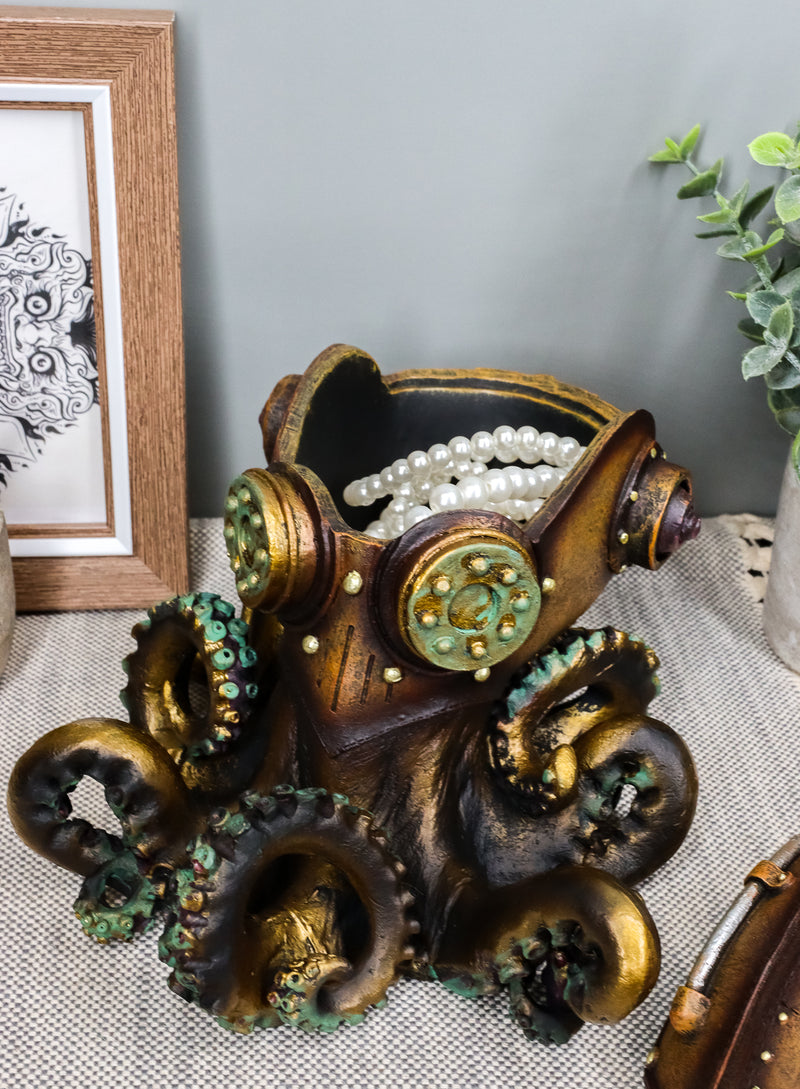 Ebros Steampunk Submariner Octopus Kraken Soldier Decorative Stash Jewelry Box