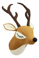 Fiona Walker England Handmade Organic Mini Sleepy Deer Head Hanging Wall Decor