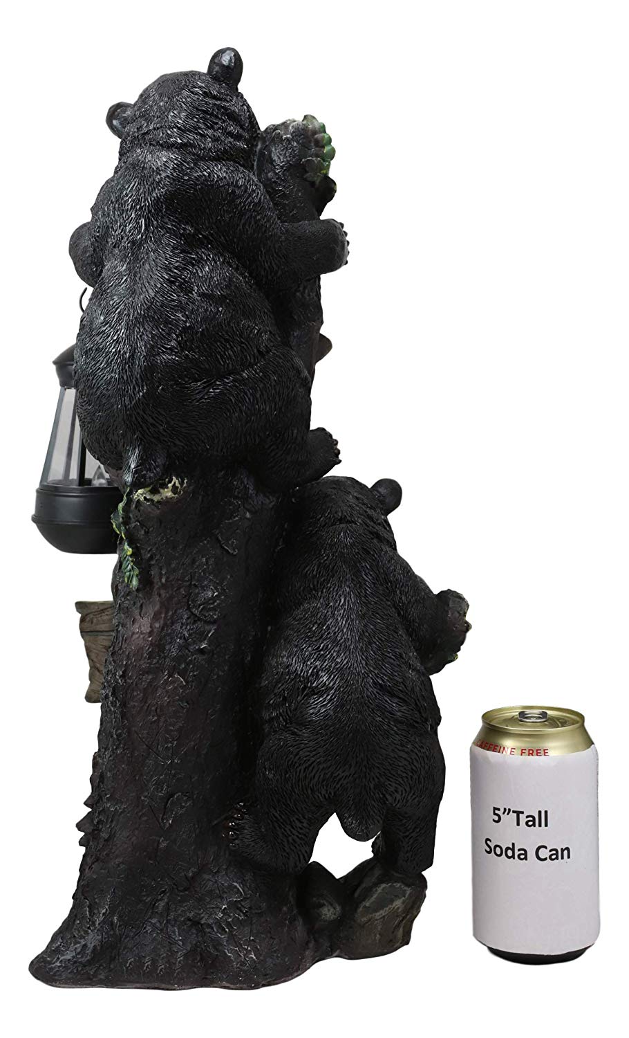 Ebros Climbing Black Bear Cubs Garden Light Welcome Statue Figurine Solar LED Lantern - Ebros Gift