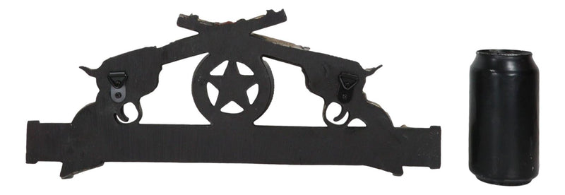 Western Cowboy Dual Revolver Guns With Western Star 4-Peg Coat Wall Hooks Decor