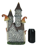Fairy Garden LED Light Up Castle Stone House With Tall Tower Roofs Figurine