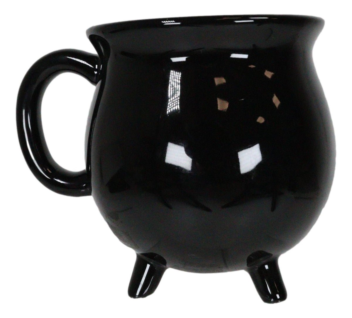 Ceramic Wicca Hocus Pocus Witch Potion Broil Black Cauldron Mug Cup With Handle - Ebros Gift