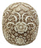 Ebros Natural Antique Skull Bone Floral Skull Statue 8"L Day Of The Dead Decor