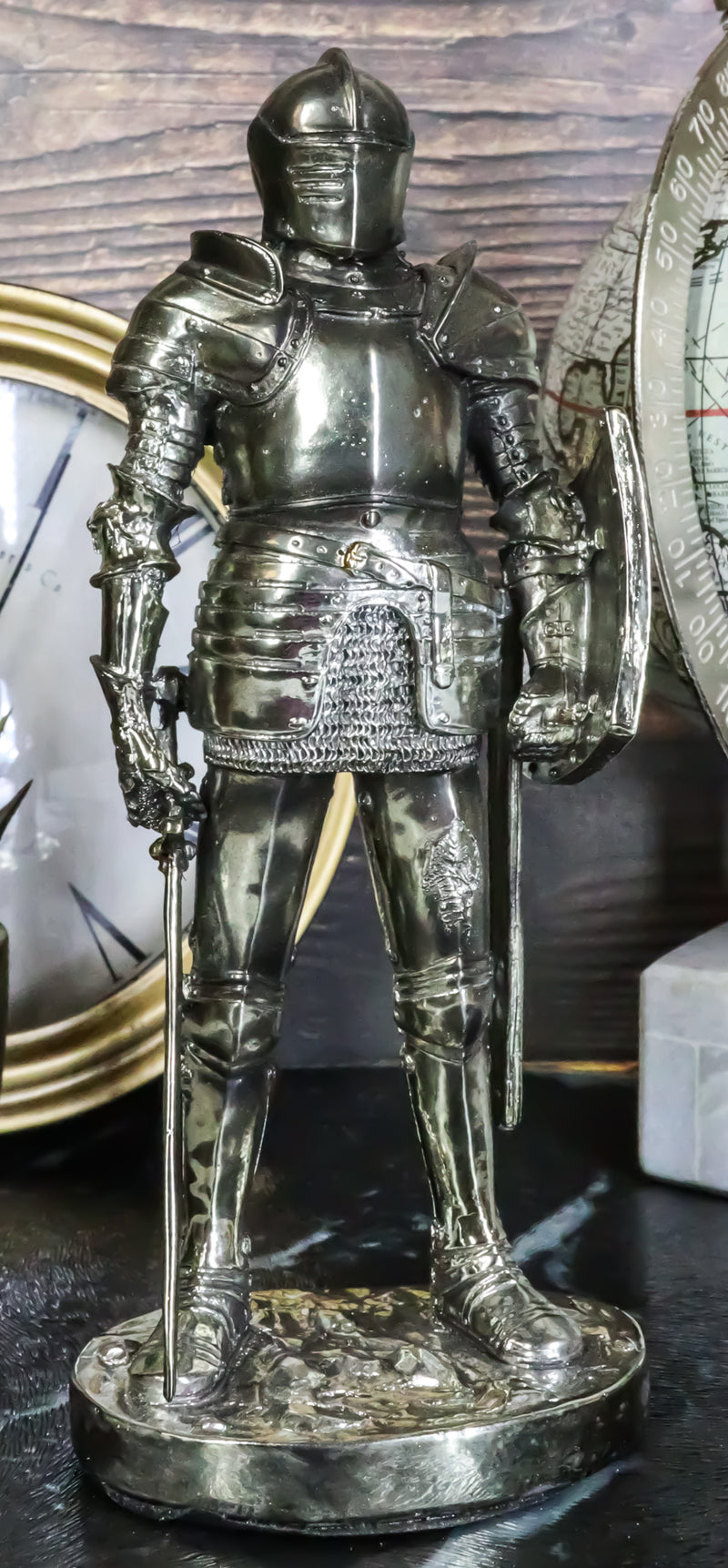 Medieval Suit Of Armor Statue 7"H Swordsman Brave Lionheart Knight Figurine