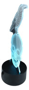 Ebros Gothic Raven On Grinning Skull Acrylic Art Panel Colorful LED Night Light