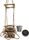 Set of 2 Rope Hanging Galvanized Metal 5 Tier Pot Planters For Indoors Outdoors