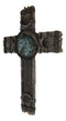 Rustic Western Lucky Horseshoes Turquoise Horse Barbed Wires Wall Cross Decor