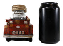 Vintage Red Fire Truck Engine Figurine Holder For Glass Salt and Pepper Shakers
