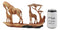 Wildlife Safari Giraffe Family In Savanna Scene Statue 12"L Faux Wood Resin