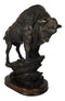 North American Indian Plains Bison Buffalo Climbing Rock Cliff Slope Figurine