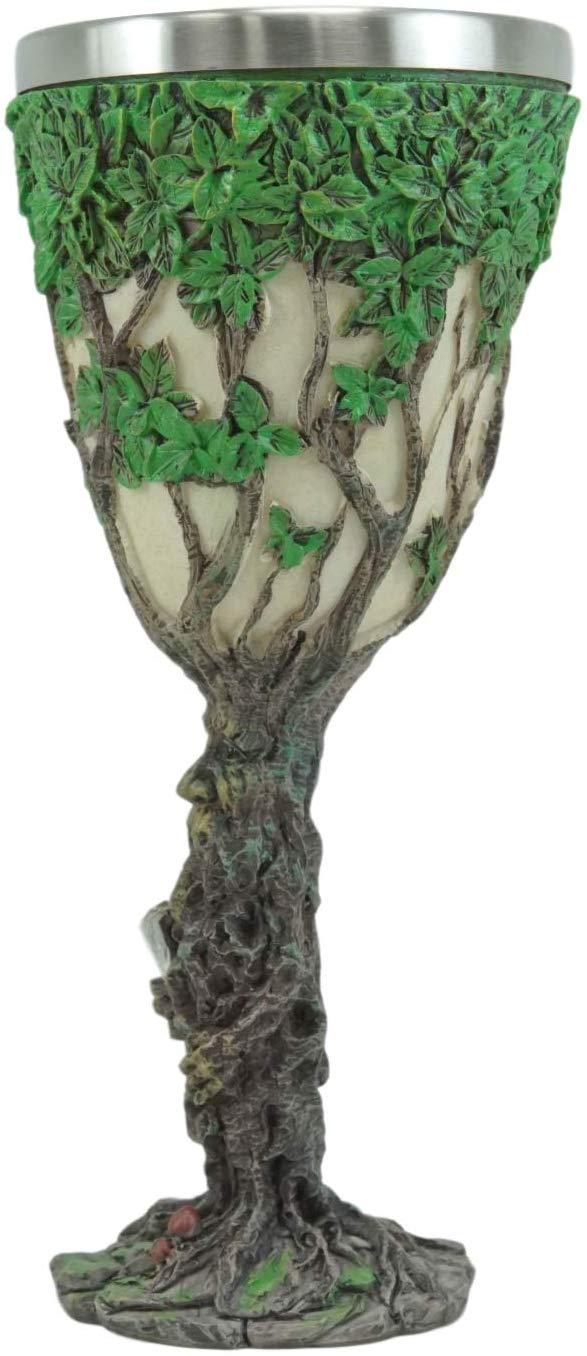 Ebros Forest Spirit Greenman Deity Tree Of Life Wine Goblet Chalice Cup 6oz