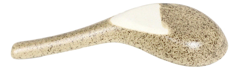 Ebros Made In Japan Modern Glazed Ceramic Sandstone Brown Soup Spoons Set Of 6