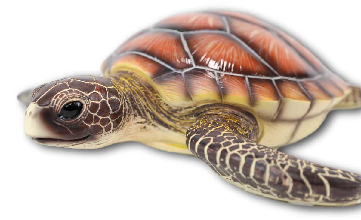 Large 18"W Coastal Marine Brown Giant Sea Turtle Swimming 3D Wall Plaque Decor