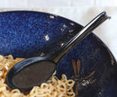 Glossy Black Melamine Ladle Style Soup Spoons With Hook Ends 1oz Set of 6 Spoon