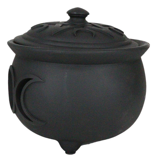Wicca Triple Moon Goddess Cutout Cauldron Pot For Trinkets Crystals Holder
