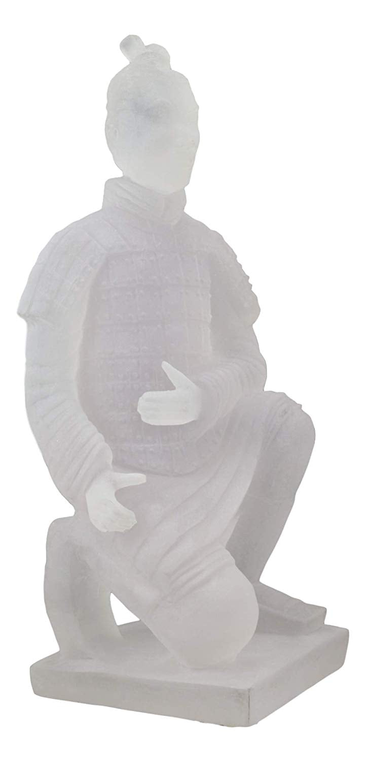 Ebros Ancient Chinese Qin Dynasty Emperor Kneeling Terracotta Army Foot Soldier Warrior Statue 12.75" Tall Acrylic Resin Antique Reproduction Historical Decor Figurine