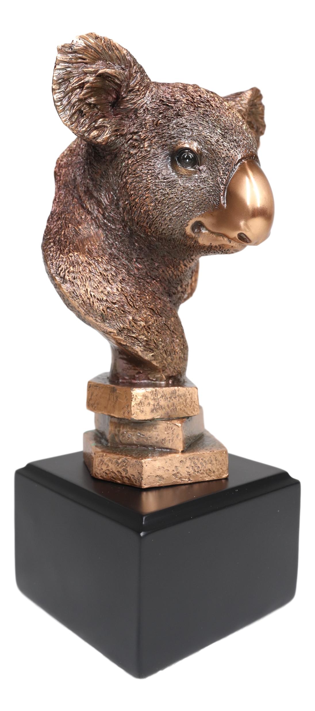 Ebros Exotic Australian Koala Bear Head Bust Statue In Bronze Electroplated Finish - Ebros Gift