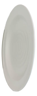 Pack Of 6 Contemporary Irregular Ridged Matte White Melamine Large Dinner Plates