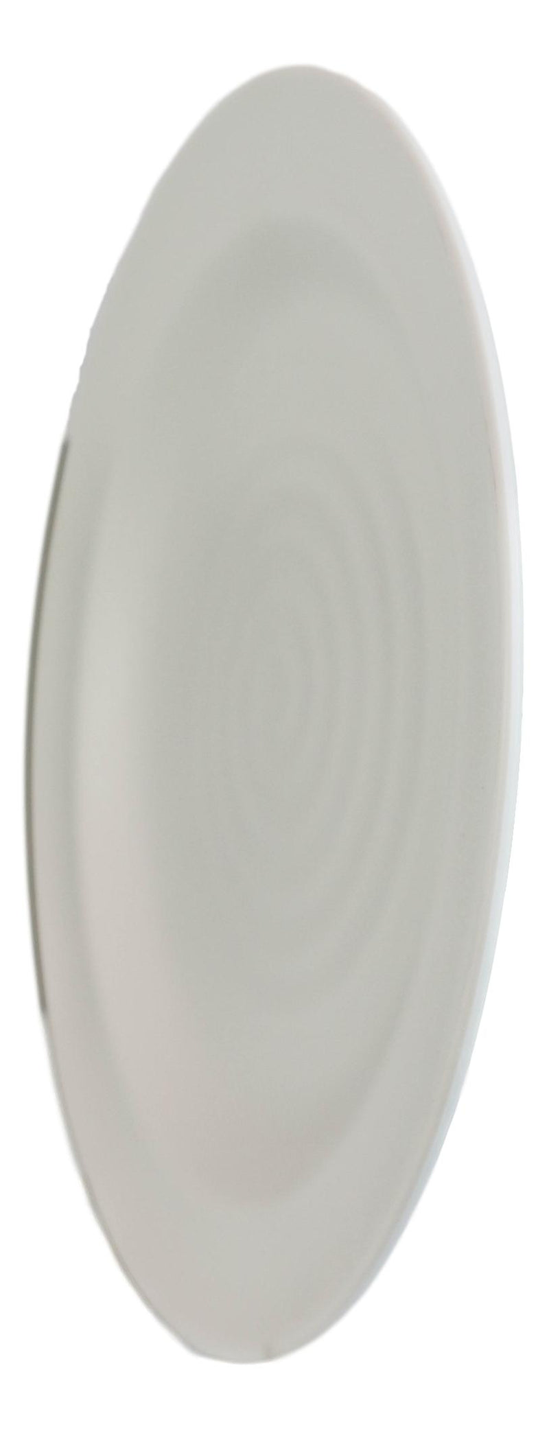 Pack Of 6 Contemporary Irregular Ridged Matte White Melamine Large Dinner Plates