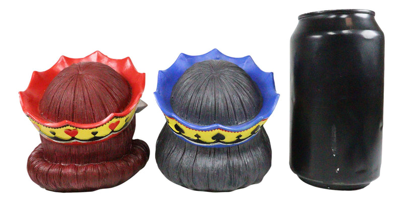 Ebros Set of 4 Casino Royale King Skulls In 4 Suits Spade Heart Club Diamond Figurine