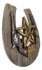 Rustic Cowboy Horseshoe Western Star Dual Pistol Guns Bullet Shells Wall Decor