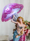 Large 17.25"H Mermaid With Pink Jellyfish Statue With Colorful LED Light
