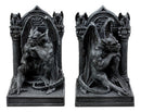Medieval Age Gothic Sculptural The Thinker Gargoyle Bookends Figurine Set 6.25"H