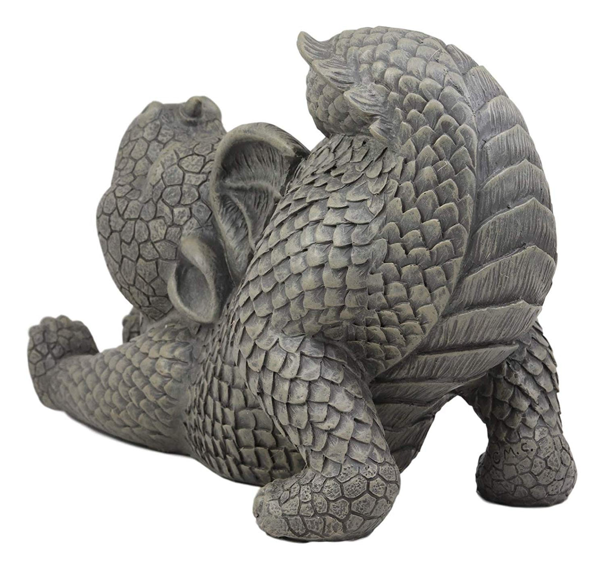 Ebros Garden Dragon Morning Greeting Stretch Statue 11.75" Long Cute Baby Dragonling Wyrmling Faux Stone Resin Finish Figurine Fantasy Dragons Home Decor