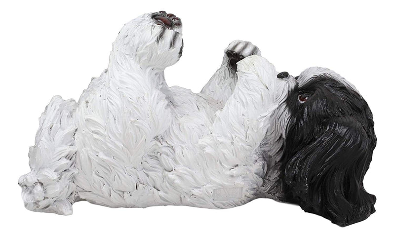 Ebros White and Black Shih Tzu Dog Wine Bottle Holder Kitchen Wine Cellar Decor