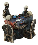 Ebros Skeleton Gamblers For Life Statue 6.25"Long Three Poker Players With A Dealer On A Gambling Den Table Decorative Sculpture