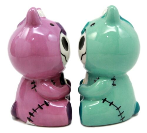 Ebros Furry Bones Unicorn Salt And Pepper Shakers Ceramic Set Voodoo Unie - Ebros Gift