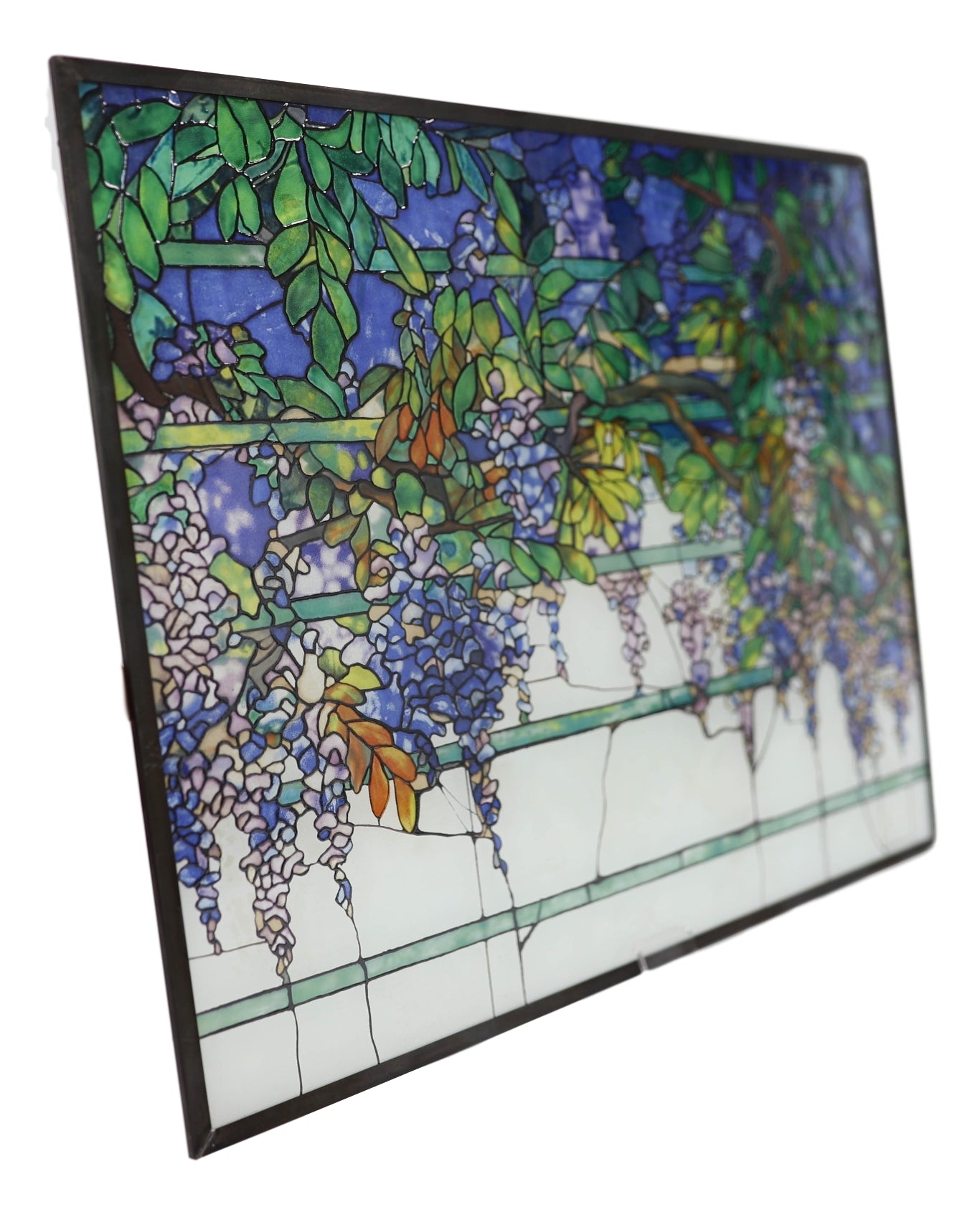Louis Comfort Tiffany Wisteria Blossoms Stained Glass Wall Or