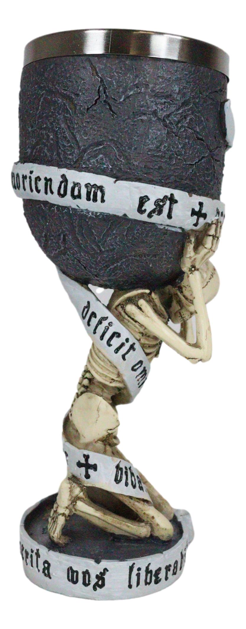 Ebros Enslaved Skeleton Bearing Guilt 7.25"H 5oz Wine Drink Goblet Chalice Cup - Ebros Gift