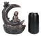 Buddha Monk On Lotus Crescent Moon Smoke Waterfall Backflow Cone Incense Burner