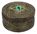Ebros Eye Of The Dragon And Scales Decorative Round Trinket Jewelry Box Figurine 4"Dia