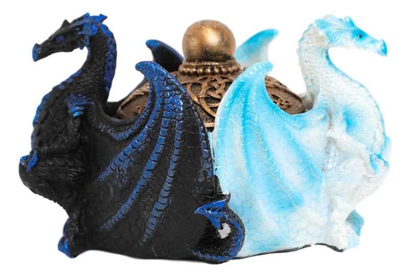 Ebros Gift Night And Day Contrasting Dual Dragons Decorative Trinket Jewelry Box