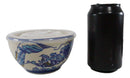 Ebros Set of 2 Ceramic Hokusai Great Wave Portion Meal Bowls 2 Cups W/ Airtight Lid