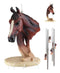 Ebros Western Rustic Chestnut Horse Head Bust With Long Mane Wind Chime Resin Decor