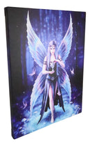 Ebros Anne Stokes Enchantment Triple Moon Fairy Wood Framed Canvas Wall Decor