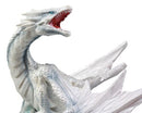 Ebros White Arctic Snow Winter Dragon On Giant Crystal Ice Rocks Statue Frozen Realm