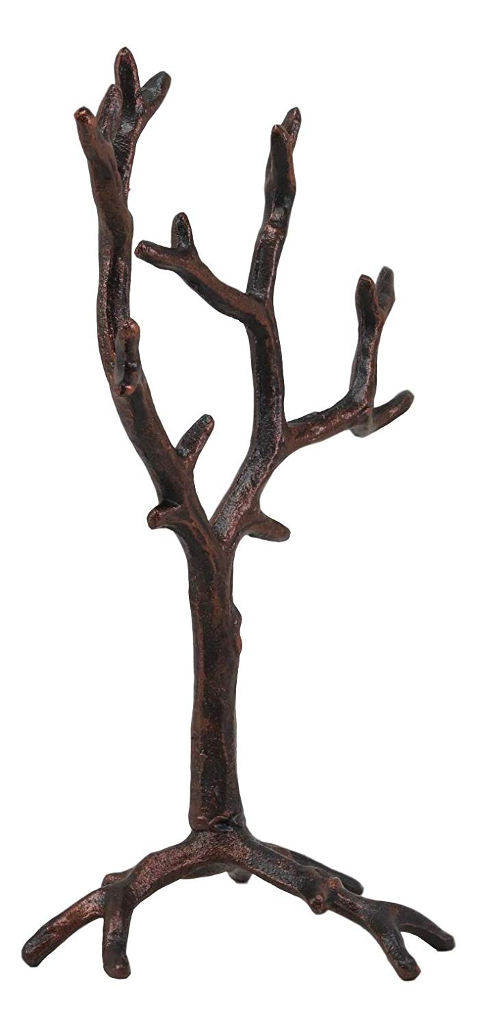 Rustic Fashion Rings Necklace Barren Jewelry Tree Display Holder Hooks Metal Art
