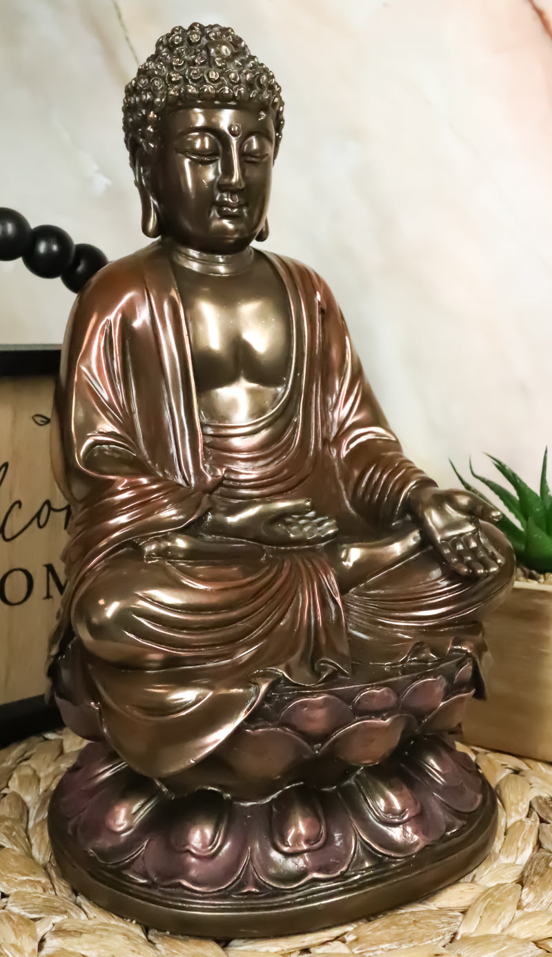 Ebros Eastern Enlightenment Buddha Sakayamuni Meditating on Lotus Seat 10"H