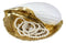 Ebros 10" L Golden Nautilus Mollusc Sea Shell Jewelry Dish Bowl Decor Statue
