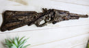 Large Rustic Wild West Western Faux Distressed Wood Rifle Gun Wall Decor Plaque
