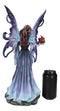 Large Goddess of Olympian Fire Elemental Fairy Queen In Blue Long Gown Statue