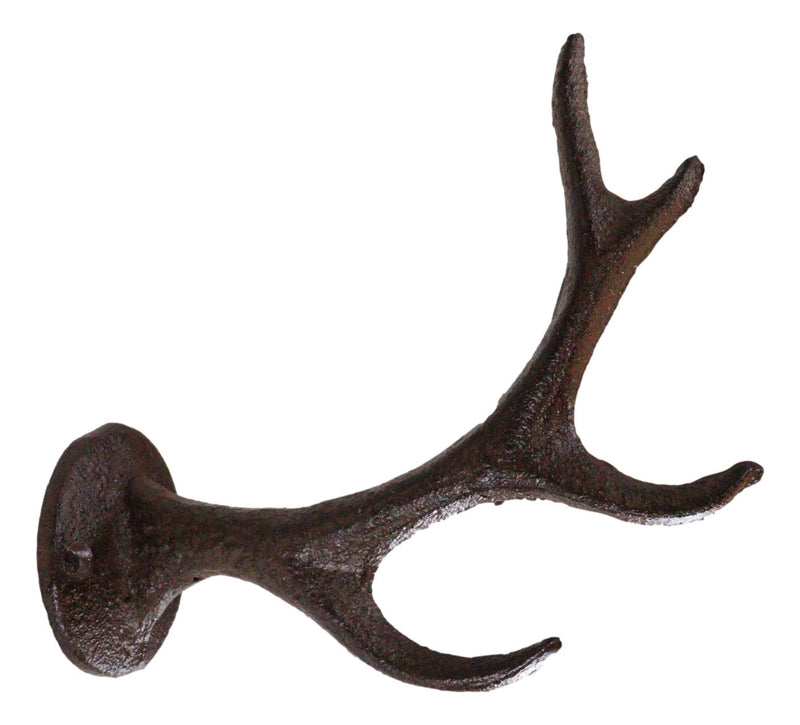 Cast Iron Vintage Western Rustic Stag Deer Crown Antler Wall Coat Keys Hooks
