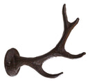 Set Of 5 Cast Iron Western Rustic Stag Deer Crown Antler Wall Coat Keys Hooks