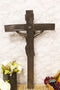 Large Faux Bronze 30"H INRI Jesus Christ On Cross Wall Hanging Crucifix Plaque