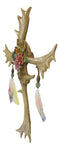 Rustic Elk Moose Bone Antlers Flowers Dreamcatcher Feathers Wall Cross Decor